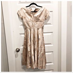 Vintage circle skirt satin dress